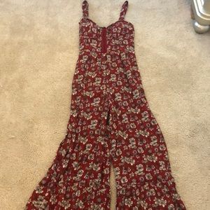 American Eagle brand new red floral jumpsuit